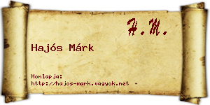 Hajós Márk névjegykártya